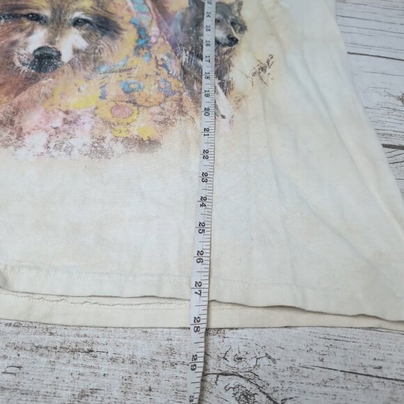 The Mountain Tribal Native American Wolf Tie Dye T Shirt Size Large - Picture 5 of 6